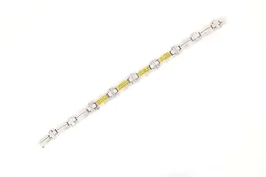 10.6mm Yellow & White Invisible Setting Bracelet