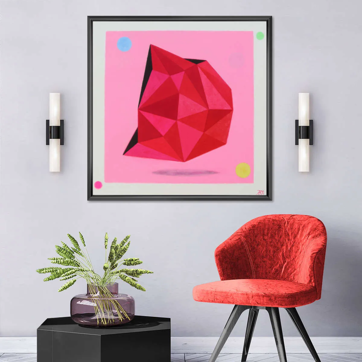 12 Ray Star Ruby Wall Art