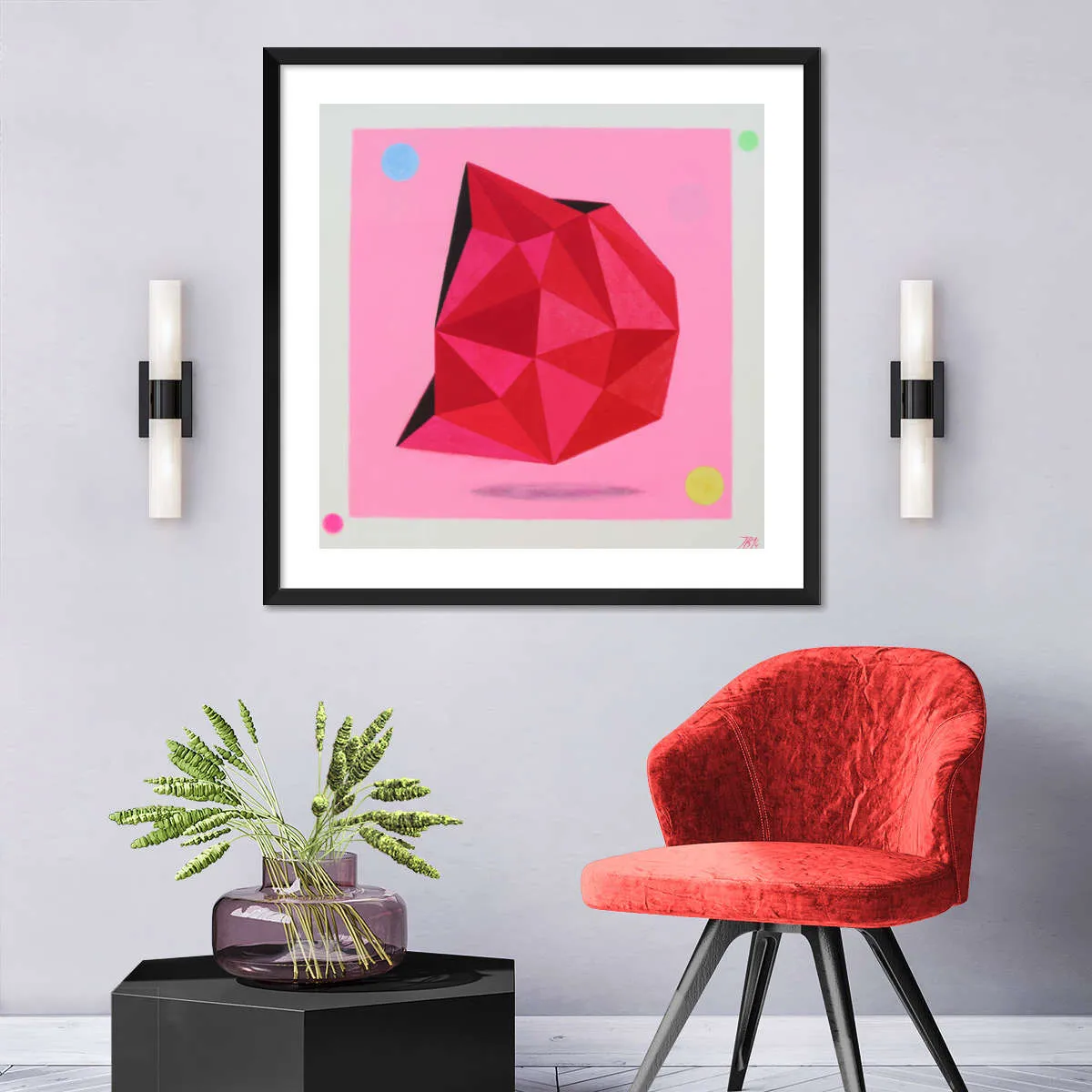 12 Ray Star Ruby Wall Art