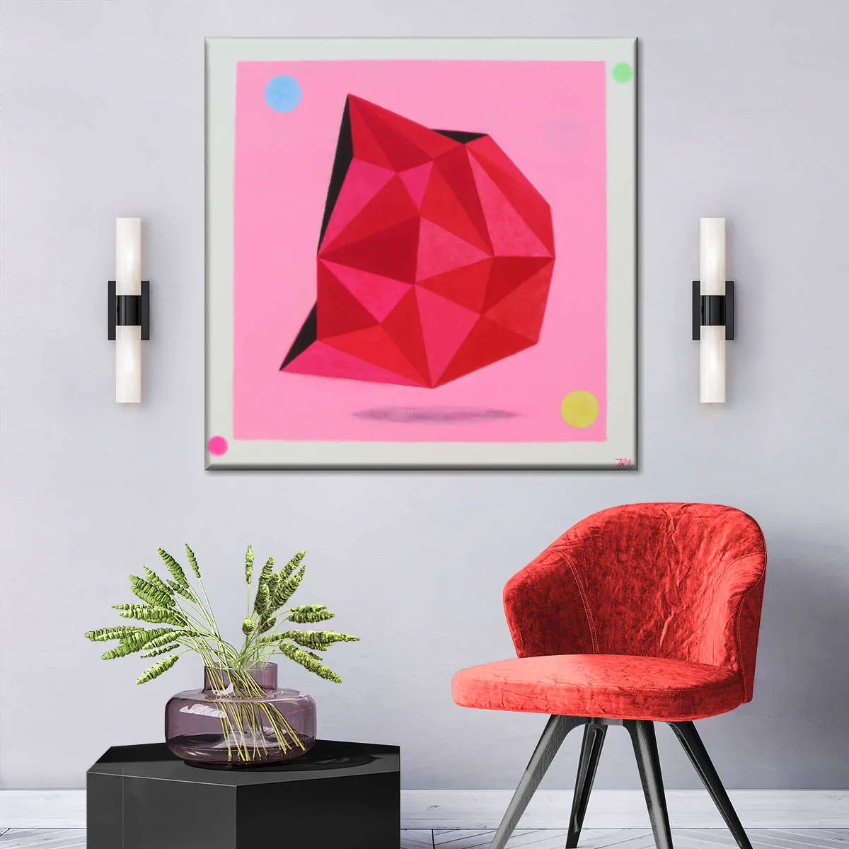 12 Ray Star Ruby Wall Art