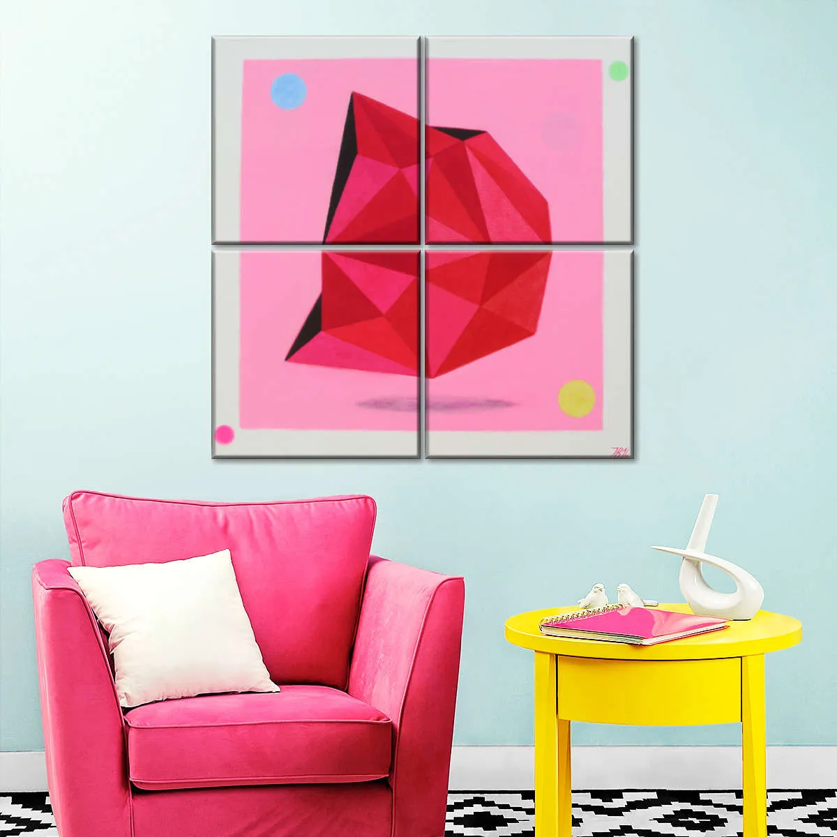 12 Ray Star Ruby Wall Art