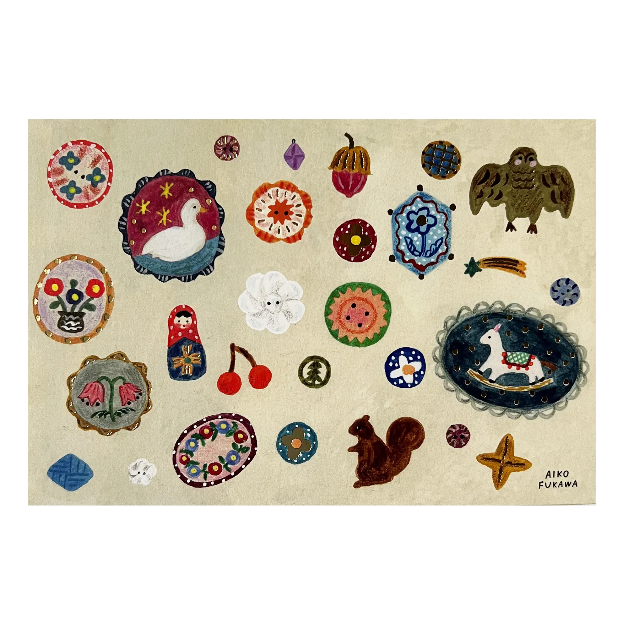 Aiko Fukawa Postcard · Brooches