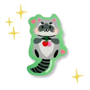 Animal Friends Sticker: Cherry Raccoon