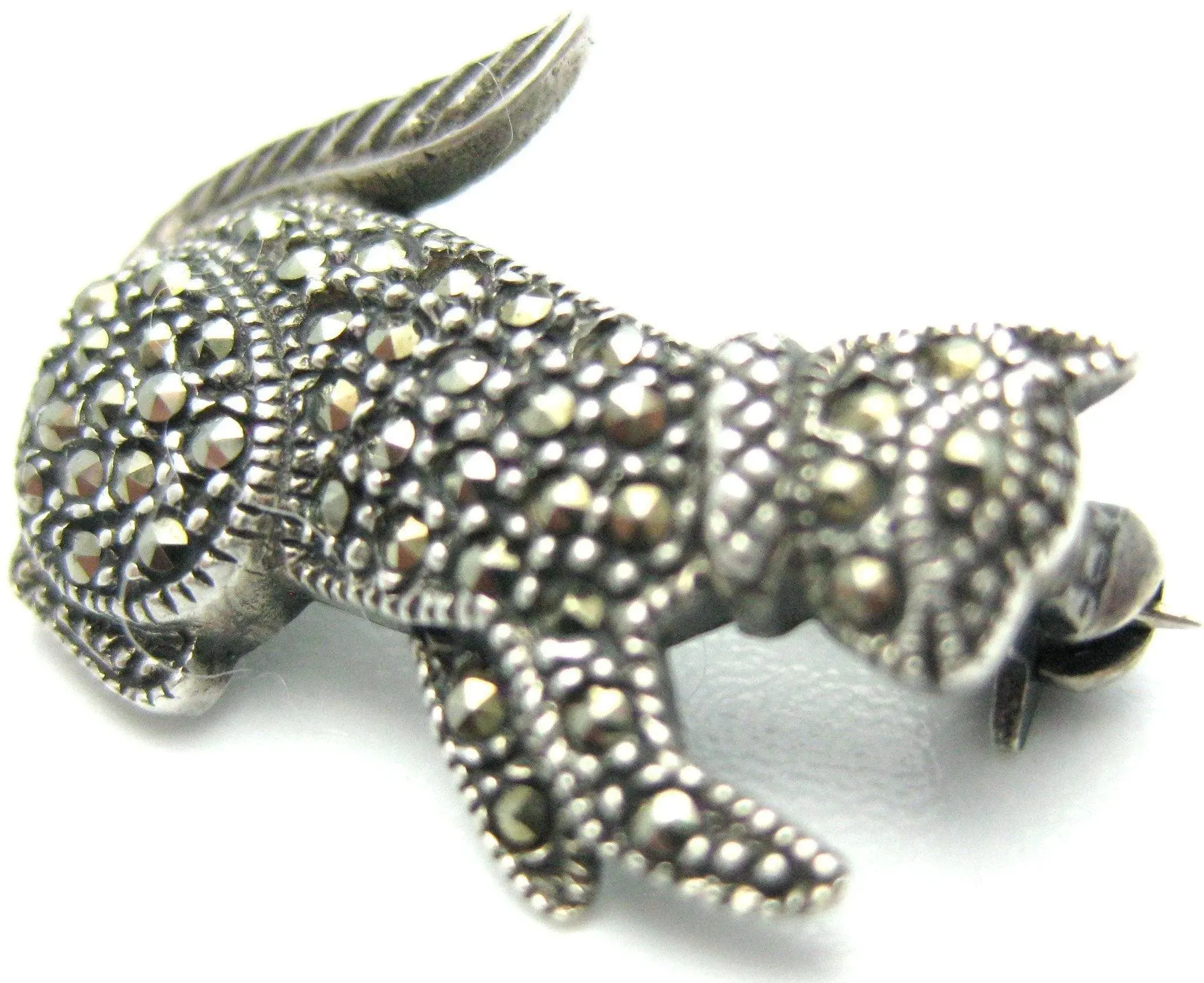 Antique Edwardian Silver Cat Brooch