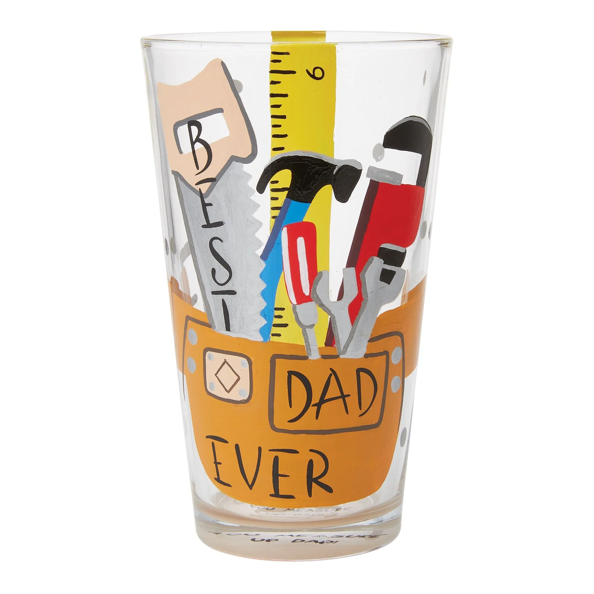 Best Dad Ever Hand Painted Beer Glass