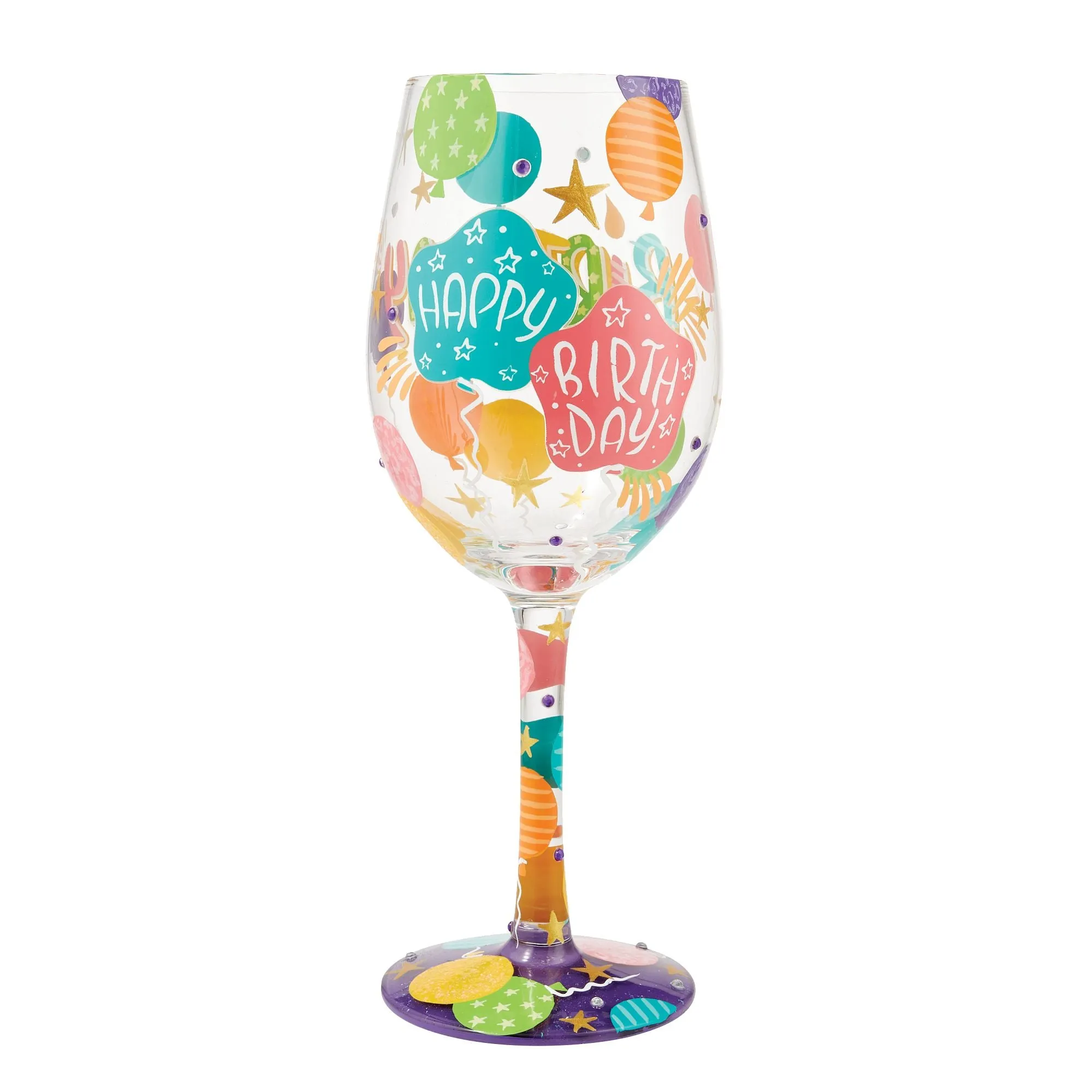 Birthday Girl Hand Painted wine glass