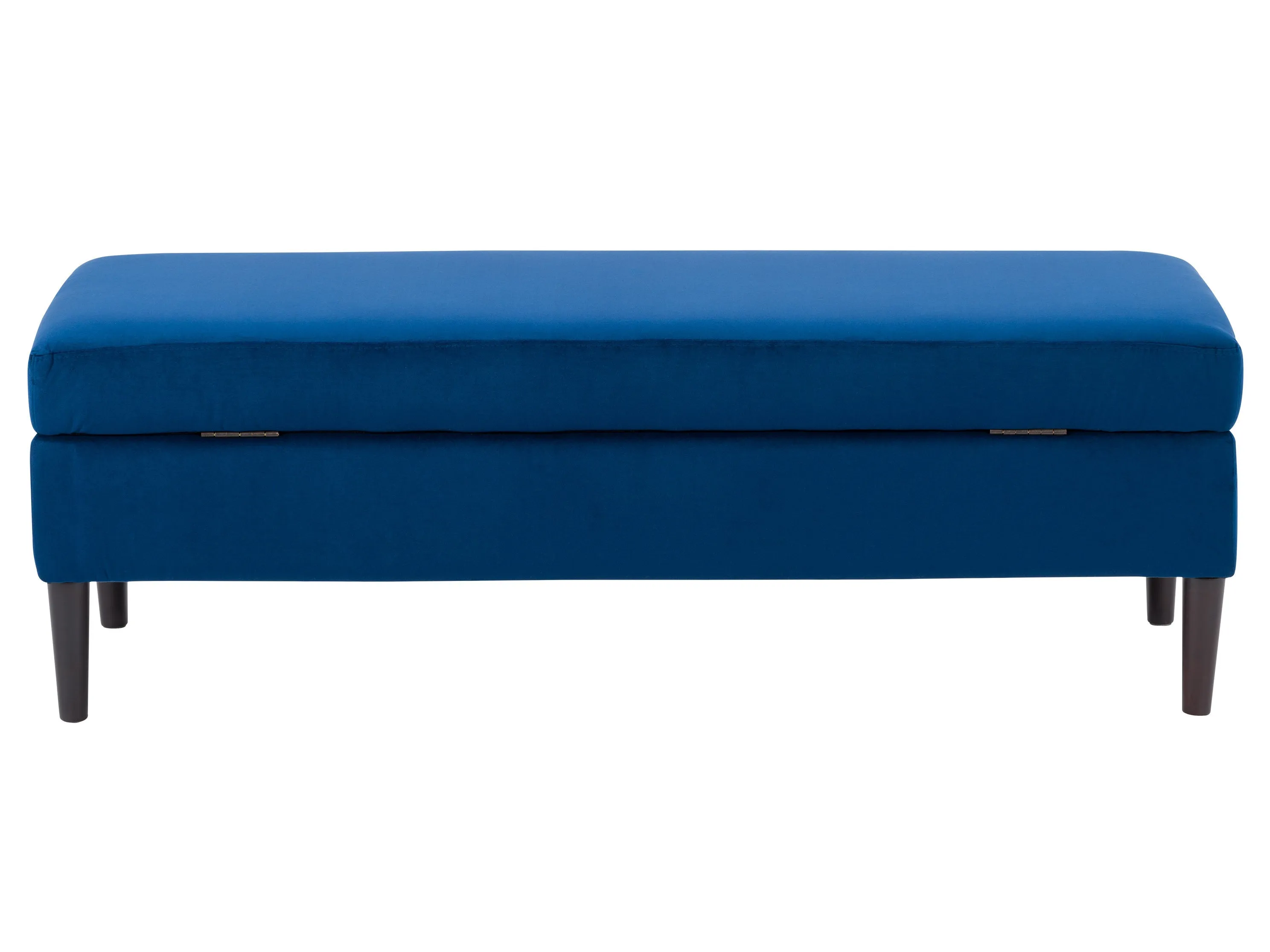 Blue Velvet Storage Ottoman