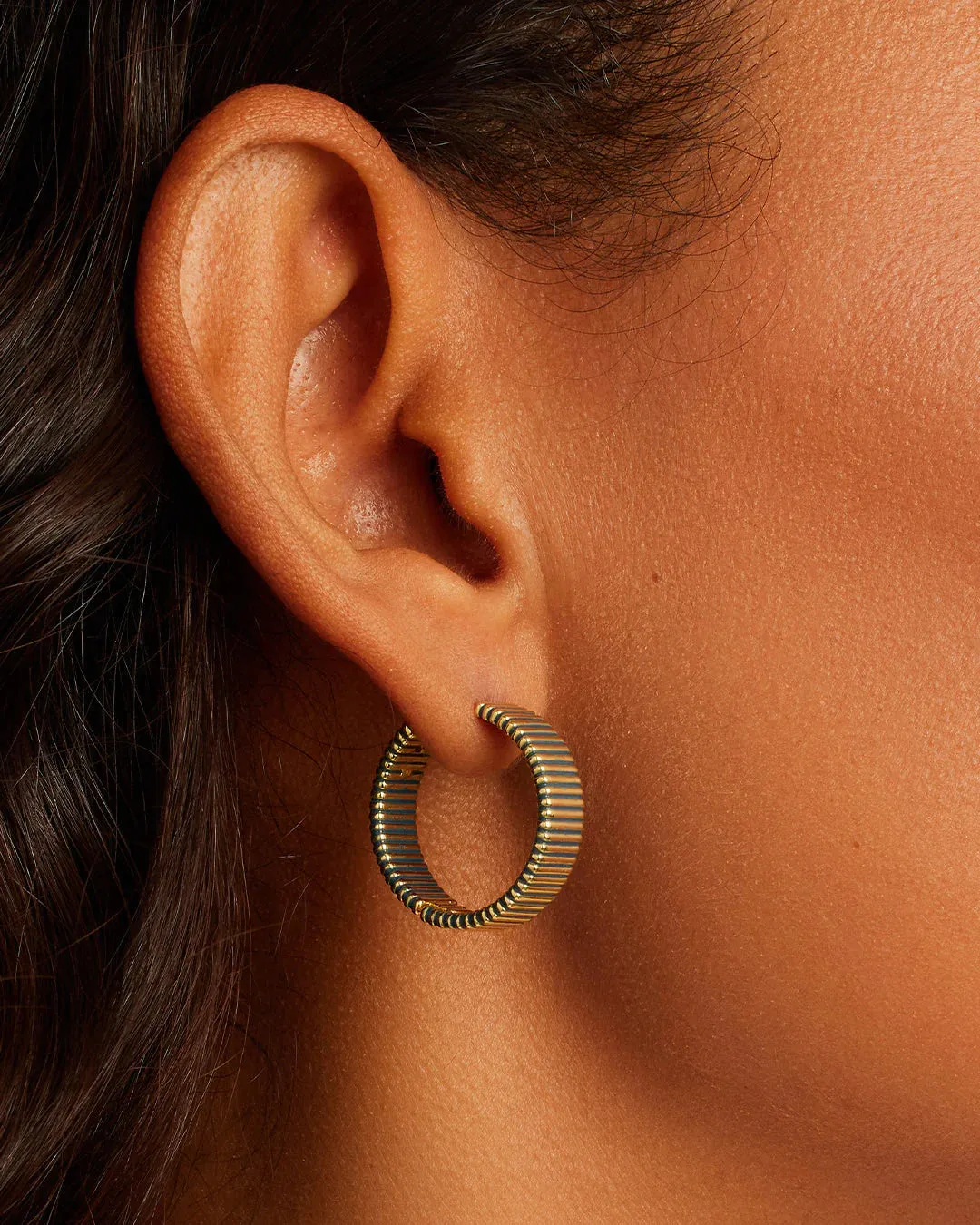 Catalina Enamel Hoops ~ Navy