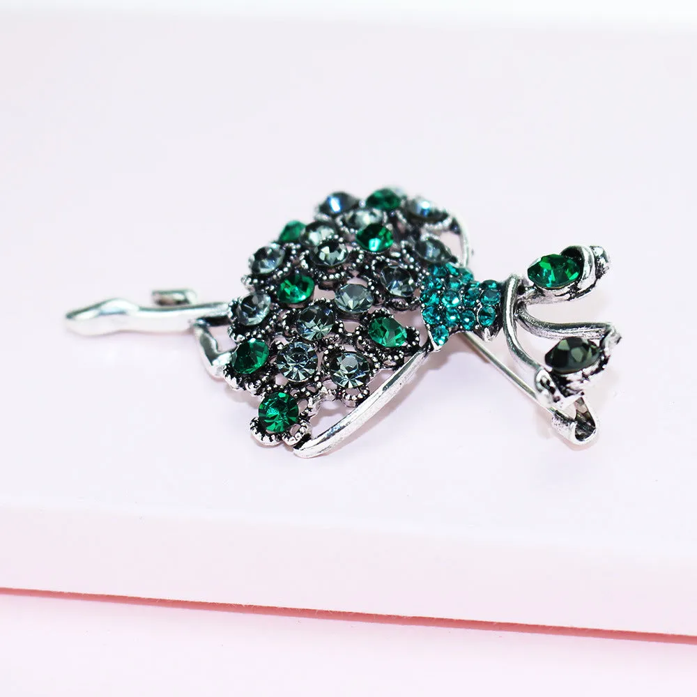 Creative Emerald Ballet Girl Brooches