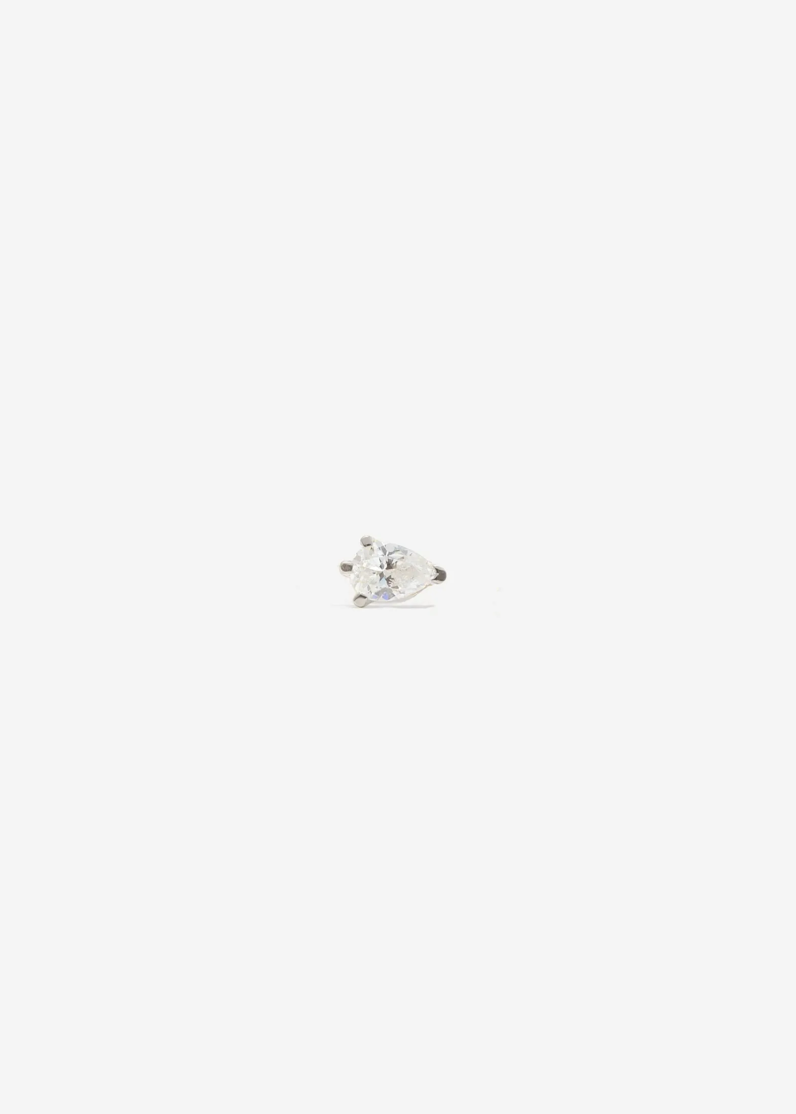 Drop Diamond Stud Earring | 18k White gold