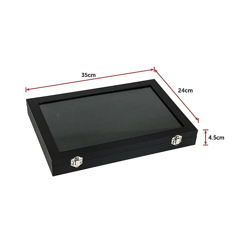 Elegant Black Velvet 100-Ring Earring Storage Box Display