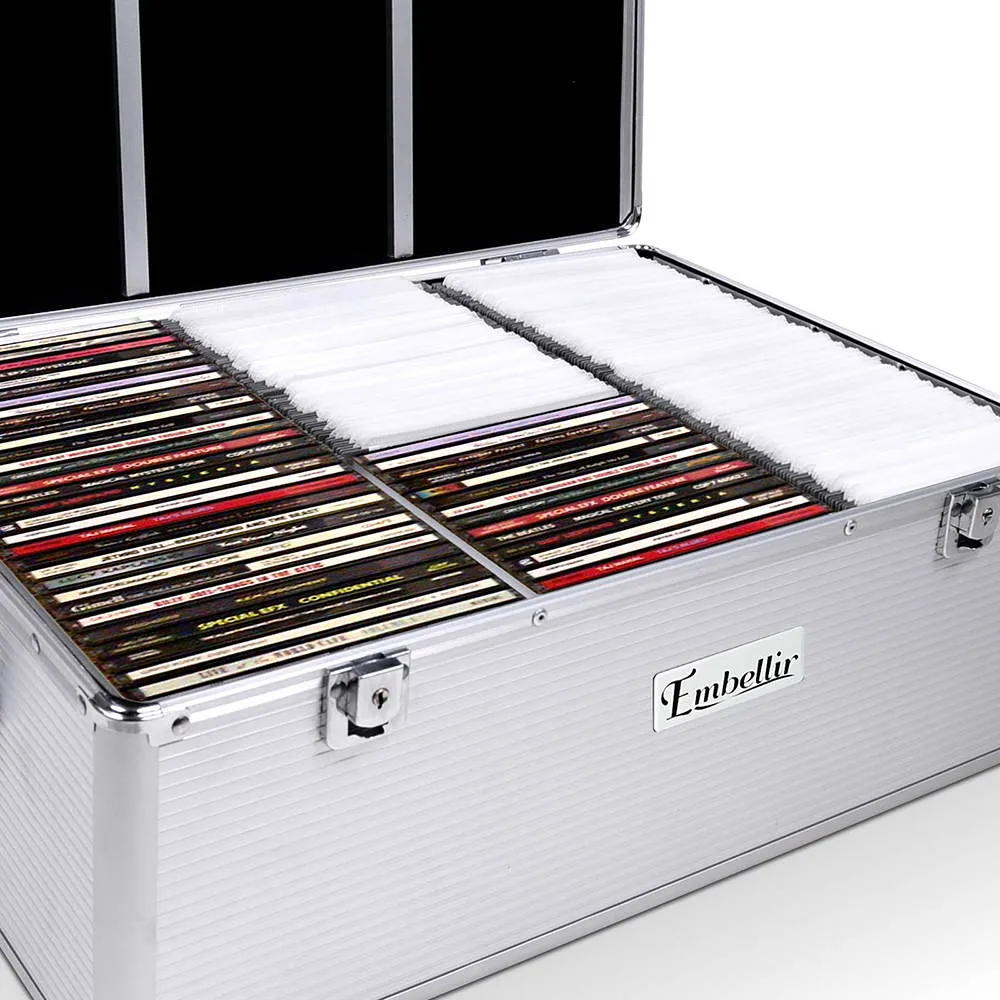 Embellir CD Case DVD Cases Storage Box 500 Discs Aluminium Case DVD Folders