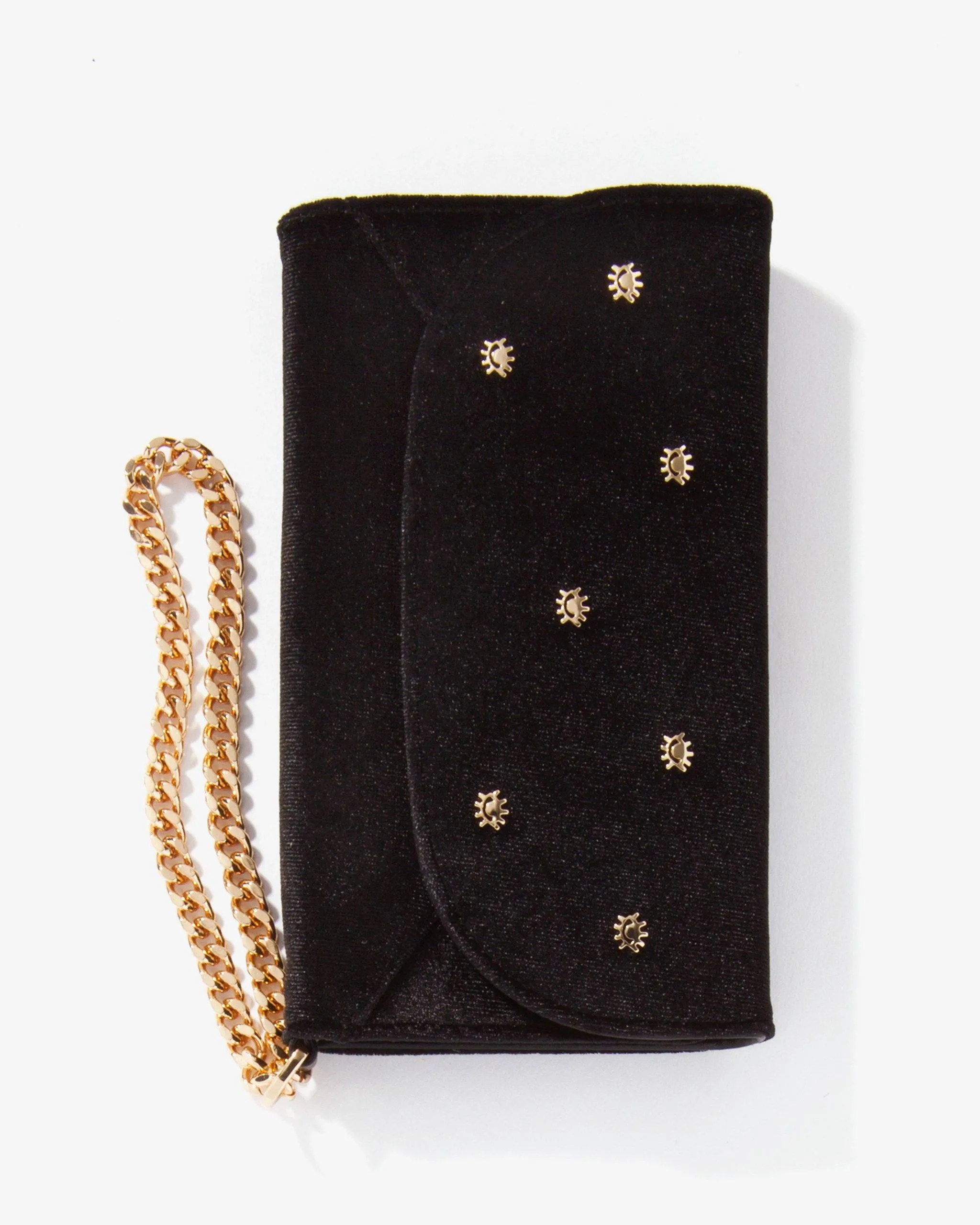 Embellished Black Velvet Wristlet, iPhone XS/X