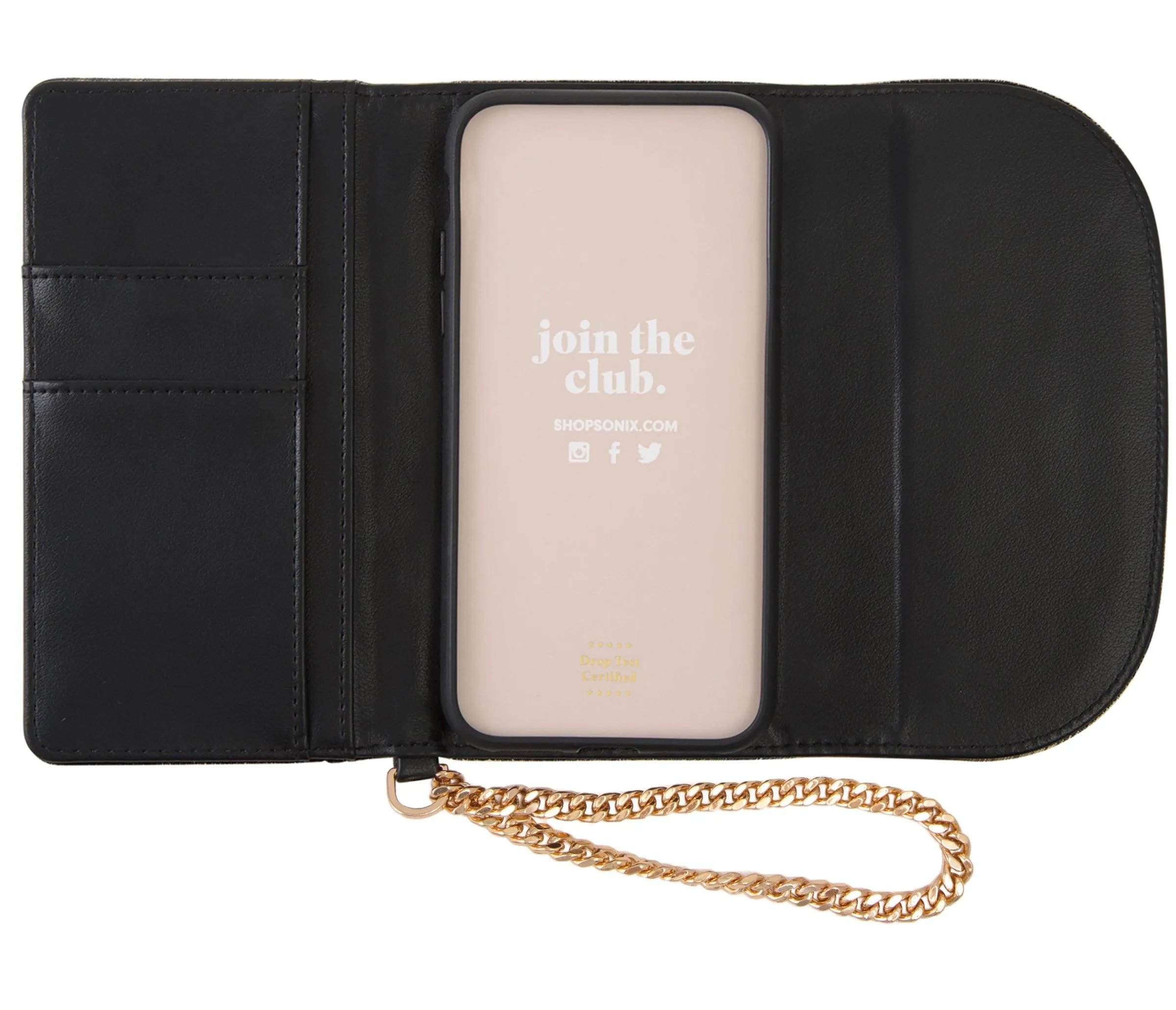 Embellished Black Velvet Wristlet, iPhone XS/X