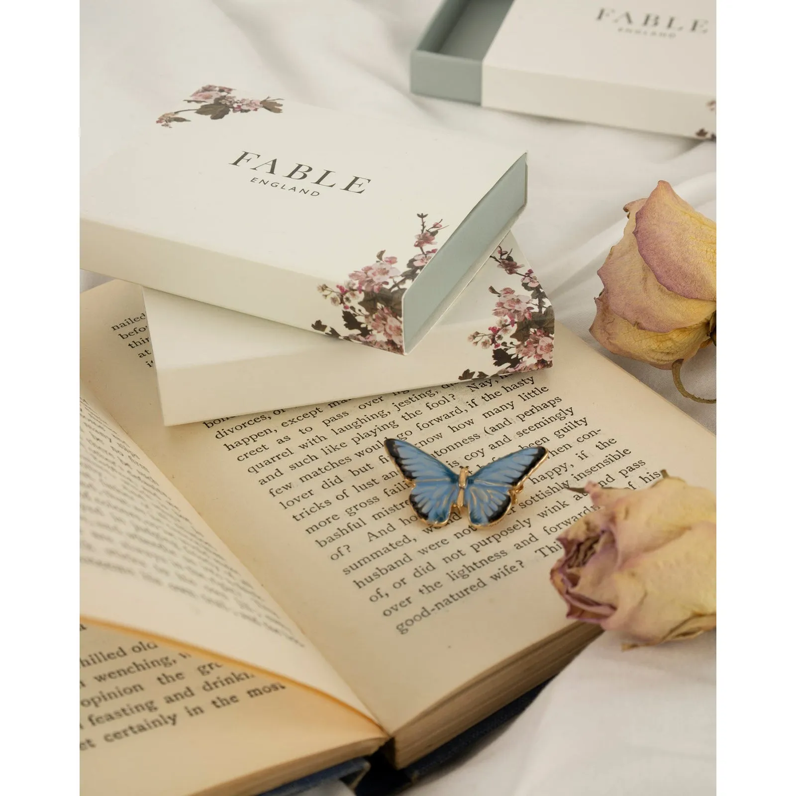 Enamel Blue Butterfly Brooch