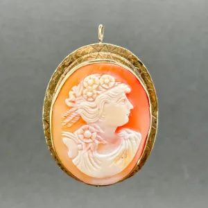 Estate 10K Y Gold 41.40mm Cameo Pin/Pendant