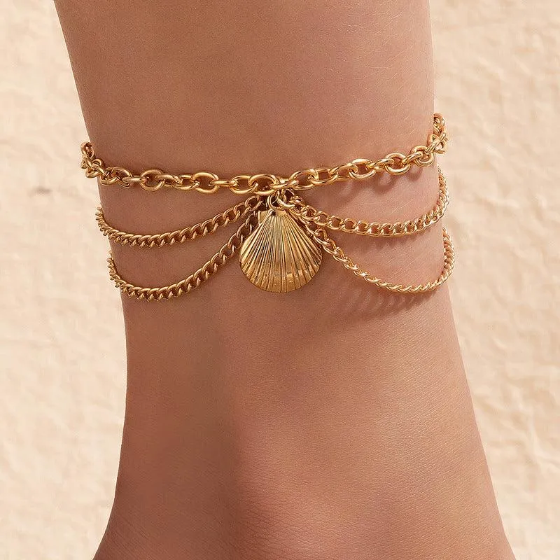 F5.Geometric Multilayer Creative Anklet