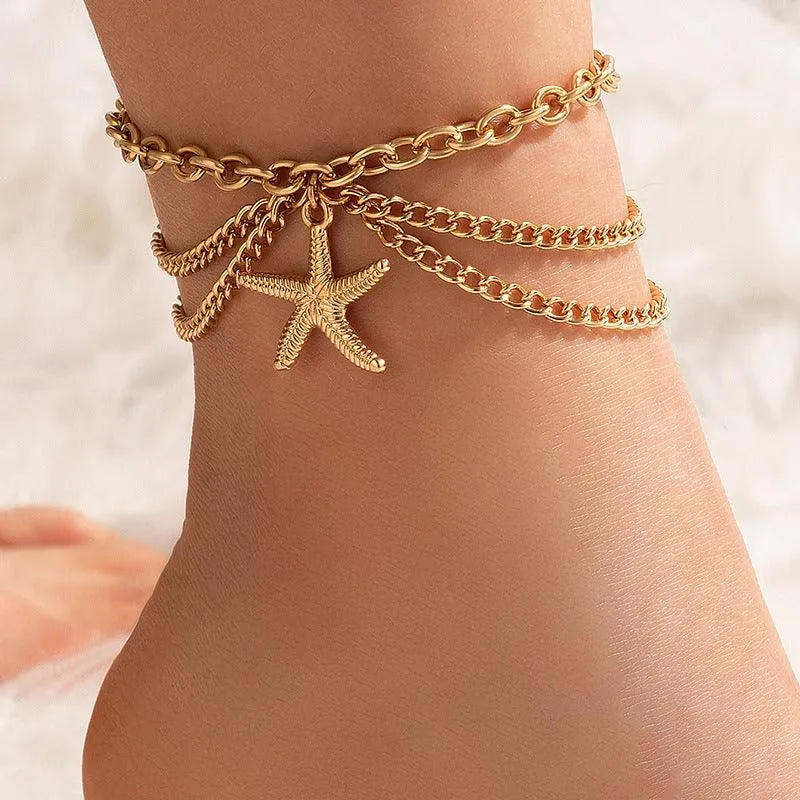 F5.Geometric Multilayer Creative Anklet