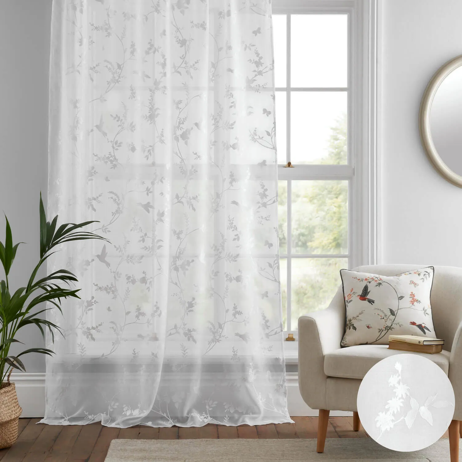 Flora Printed Voile Curtains - 140x137