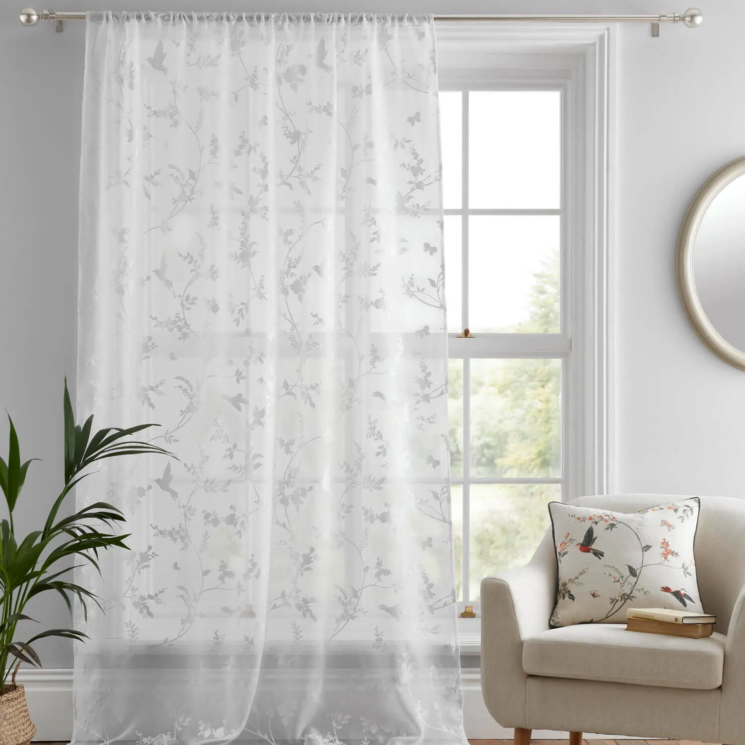 Flora Printed Voile Curtains - 140x137