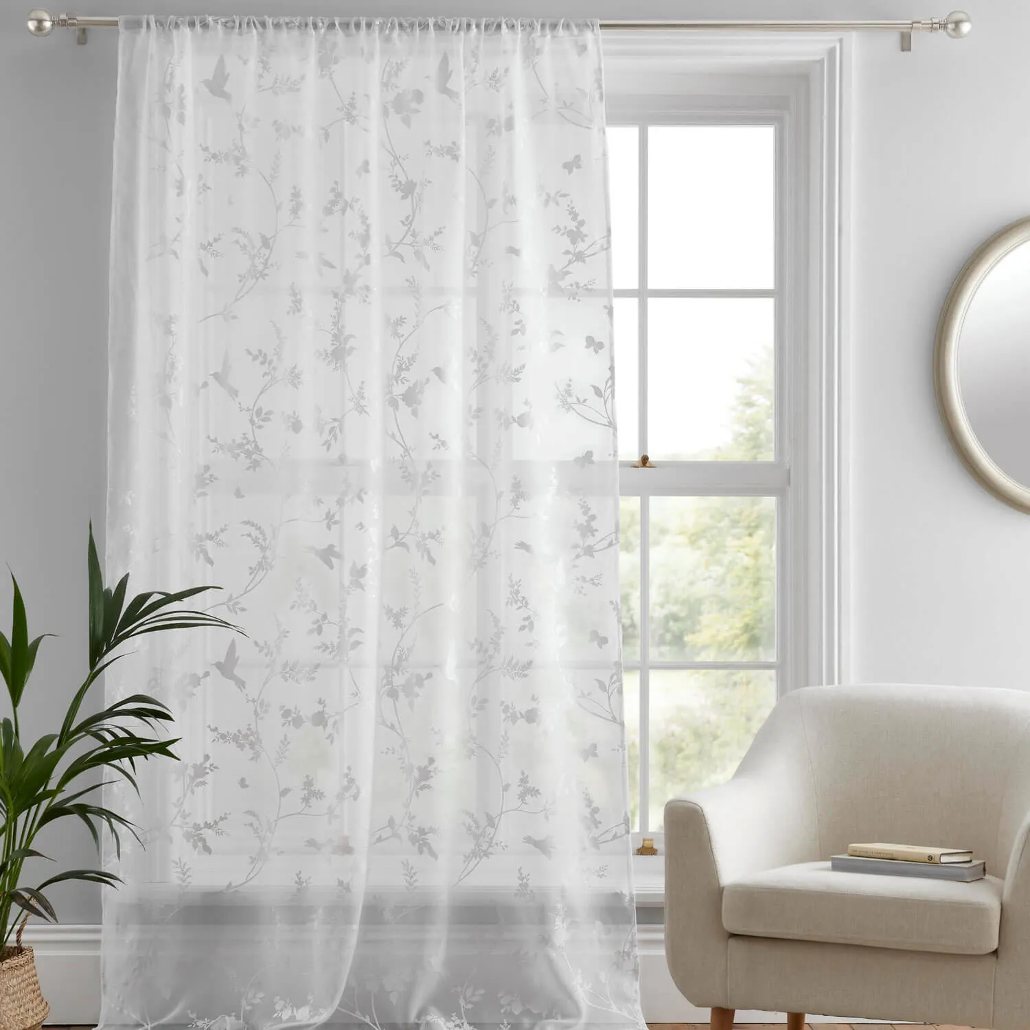 Flora Printed Voile Curtains - 140x137