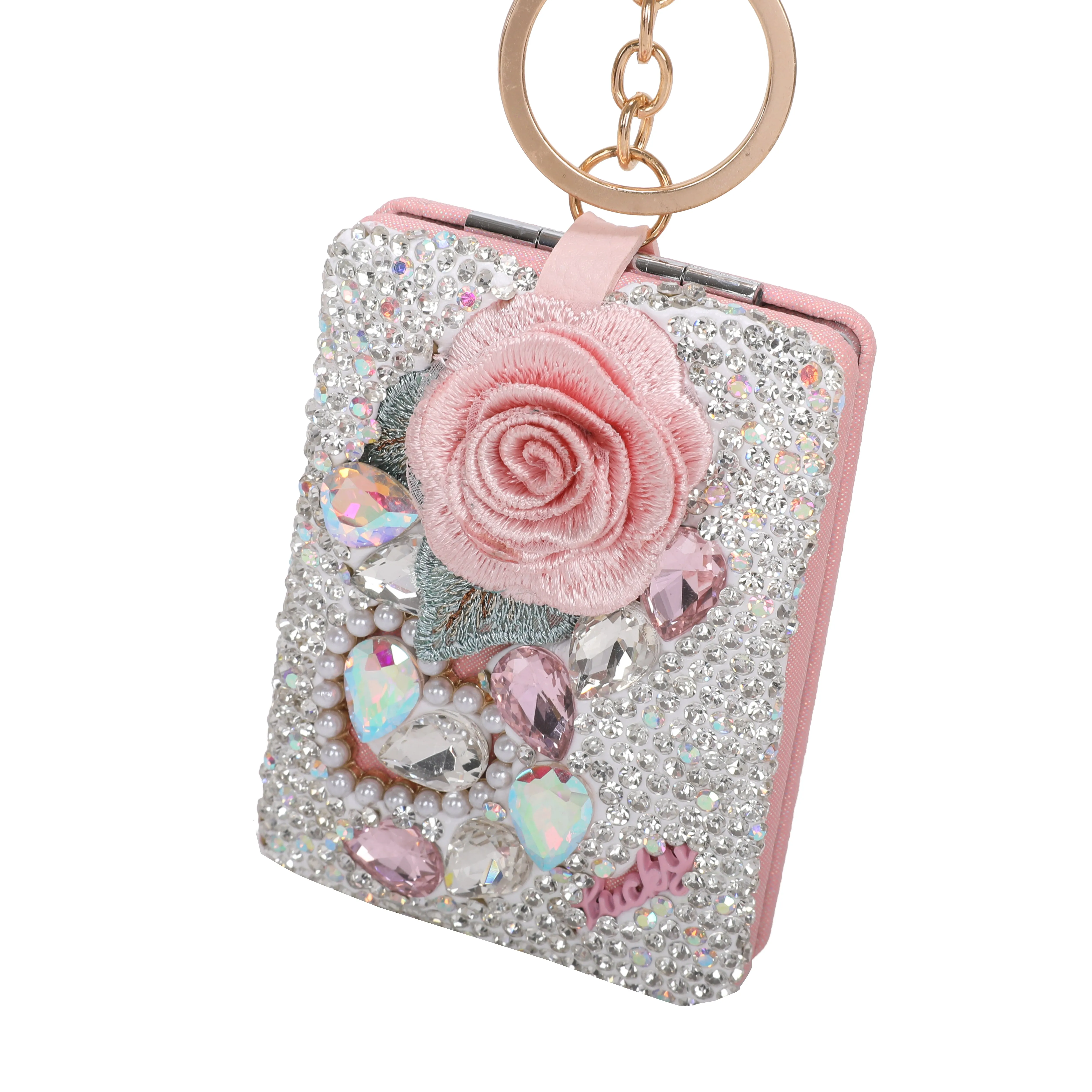 Floral Spark Mirror Keychain & Purse Charm