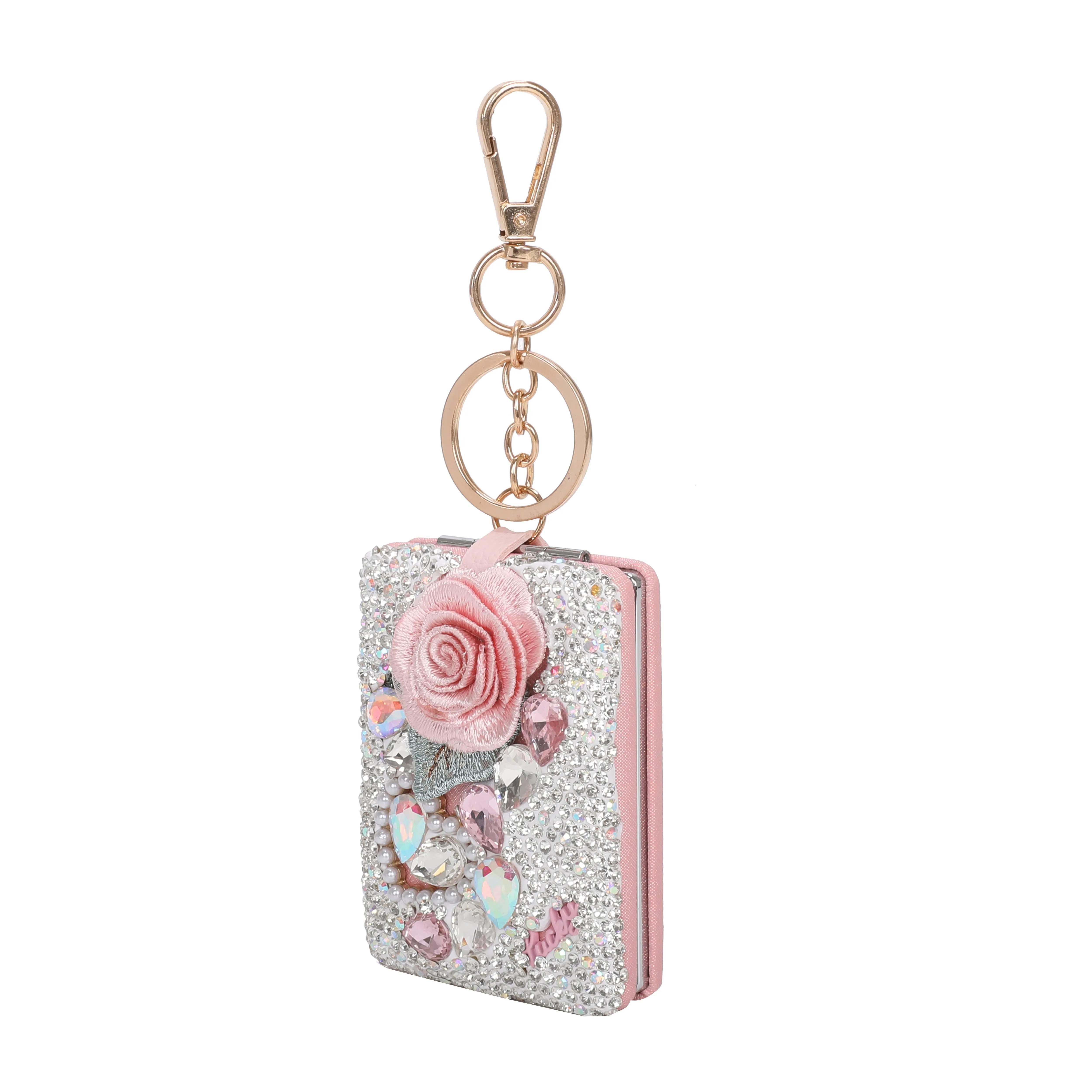 Floral Spark Mirror Keychain & Purse Charm