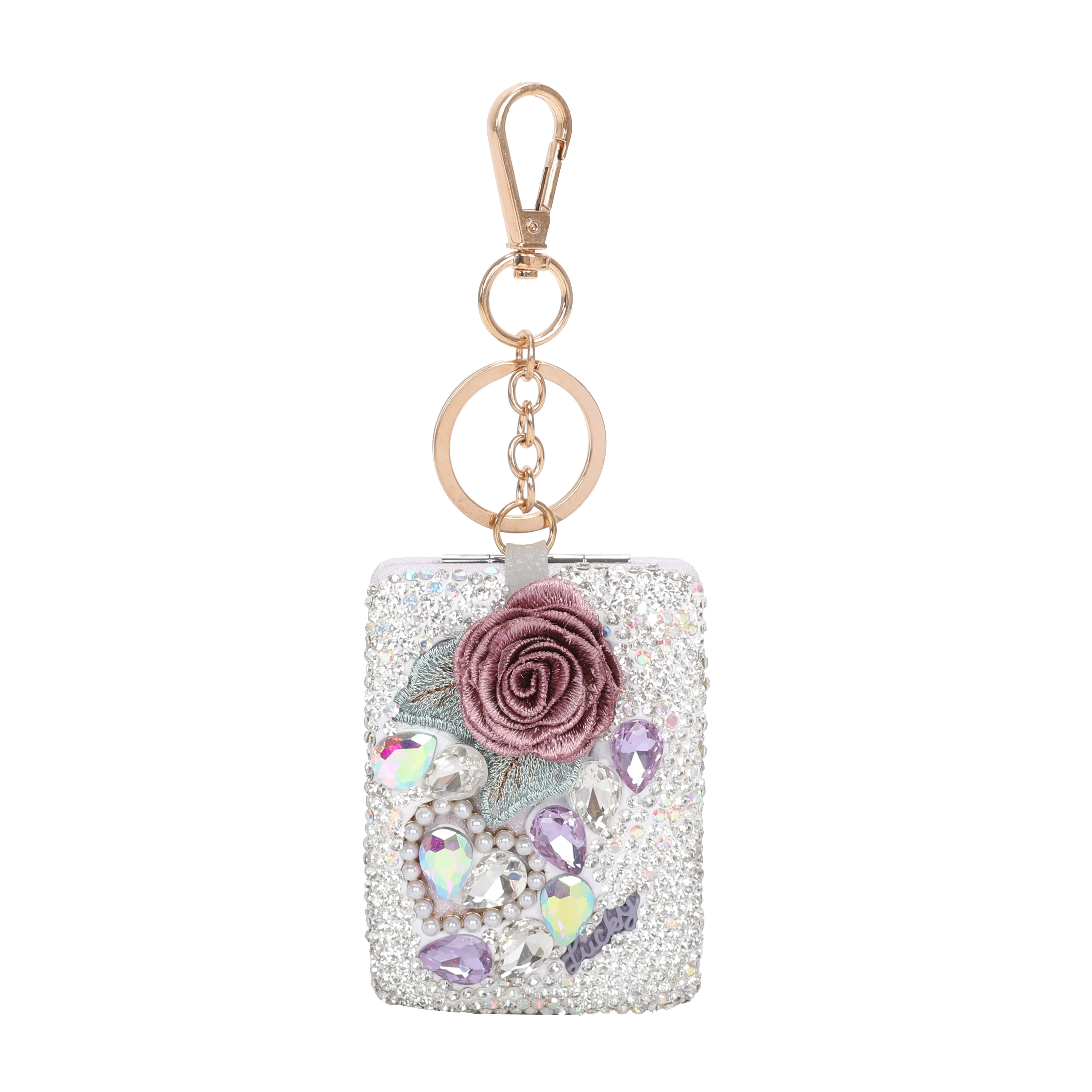 Floral Spark Mirror Keychain & Purse Charm