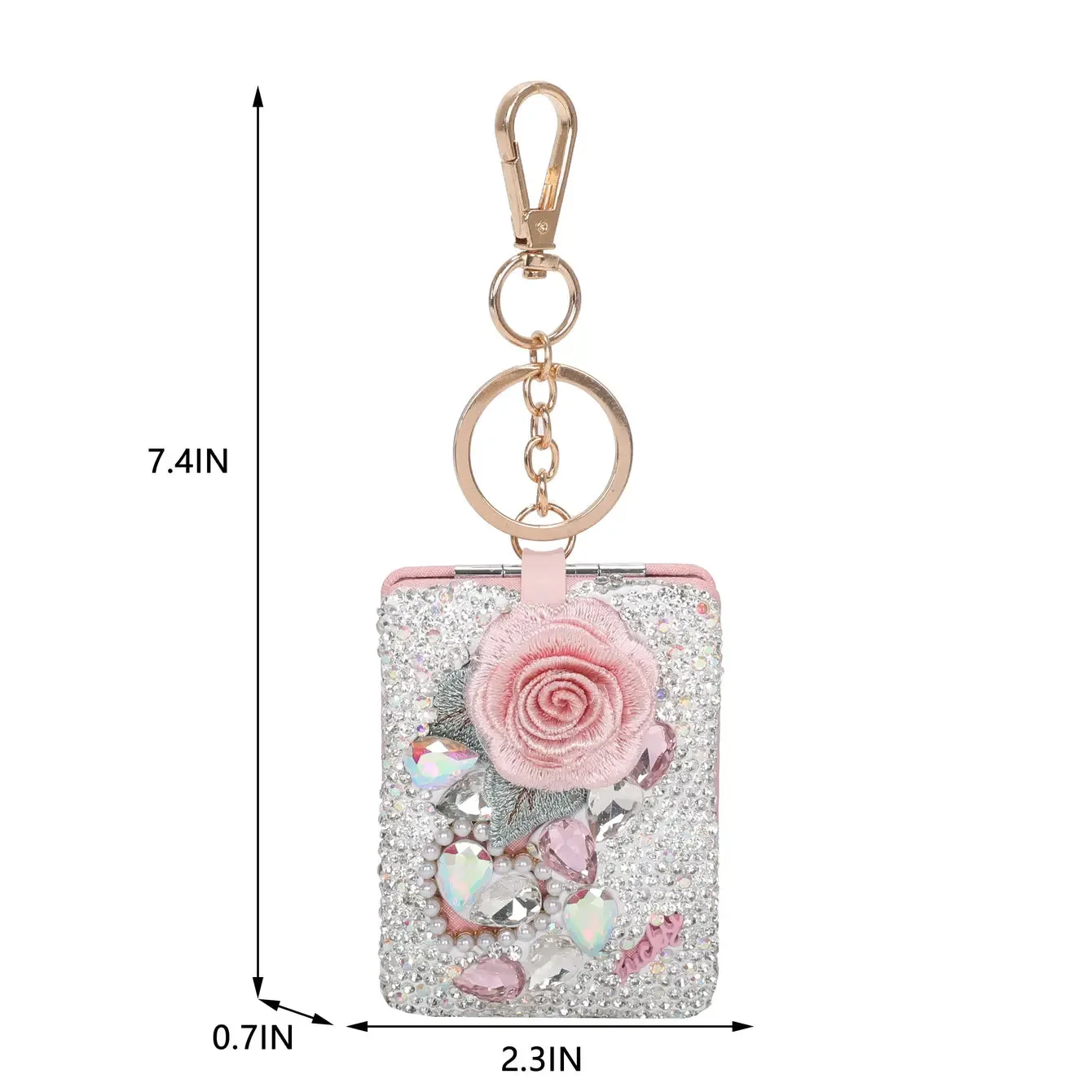 Floral Spark Mirror Keychain & Purse Charm