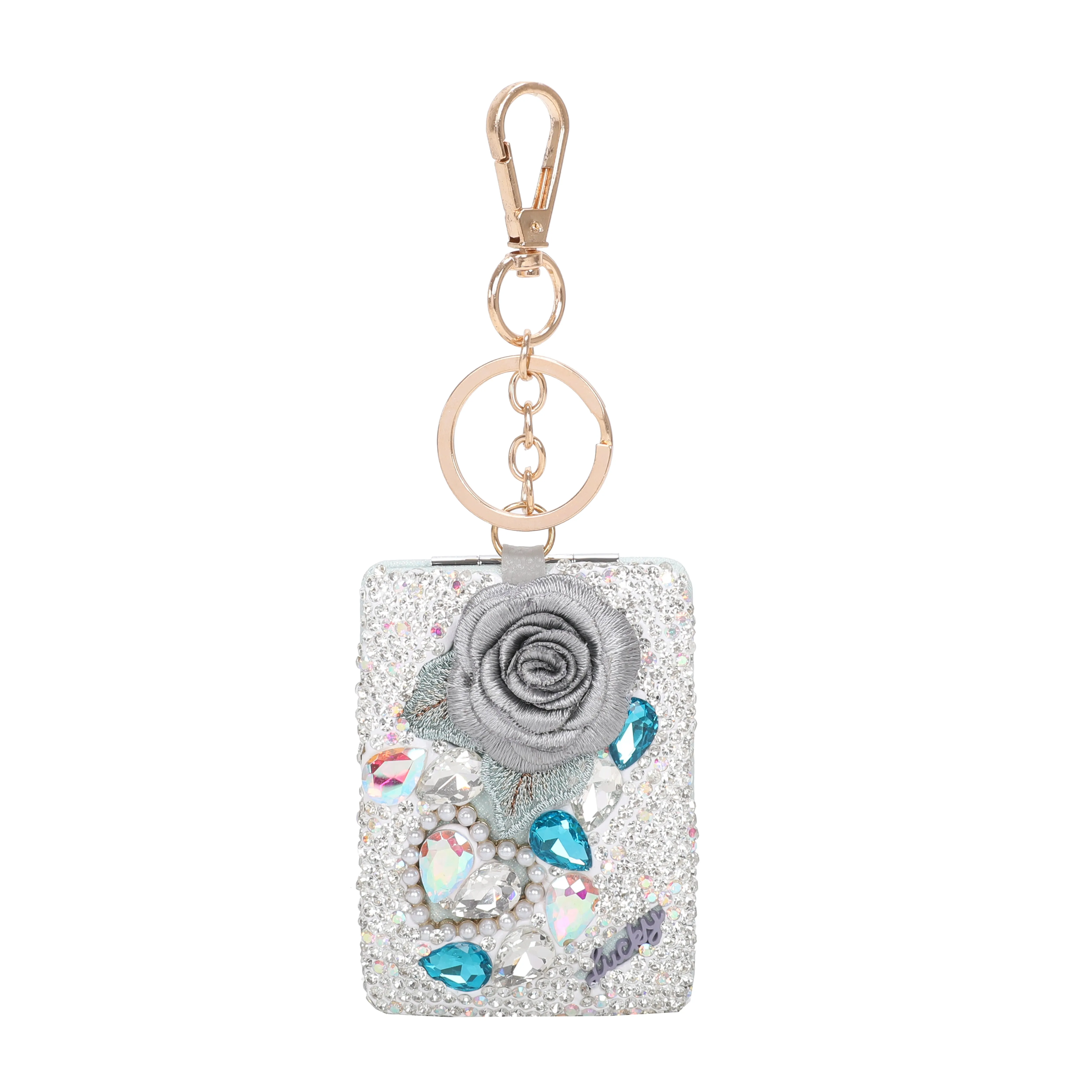 Floral Spark Mirror Keychain & Purse Charm