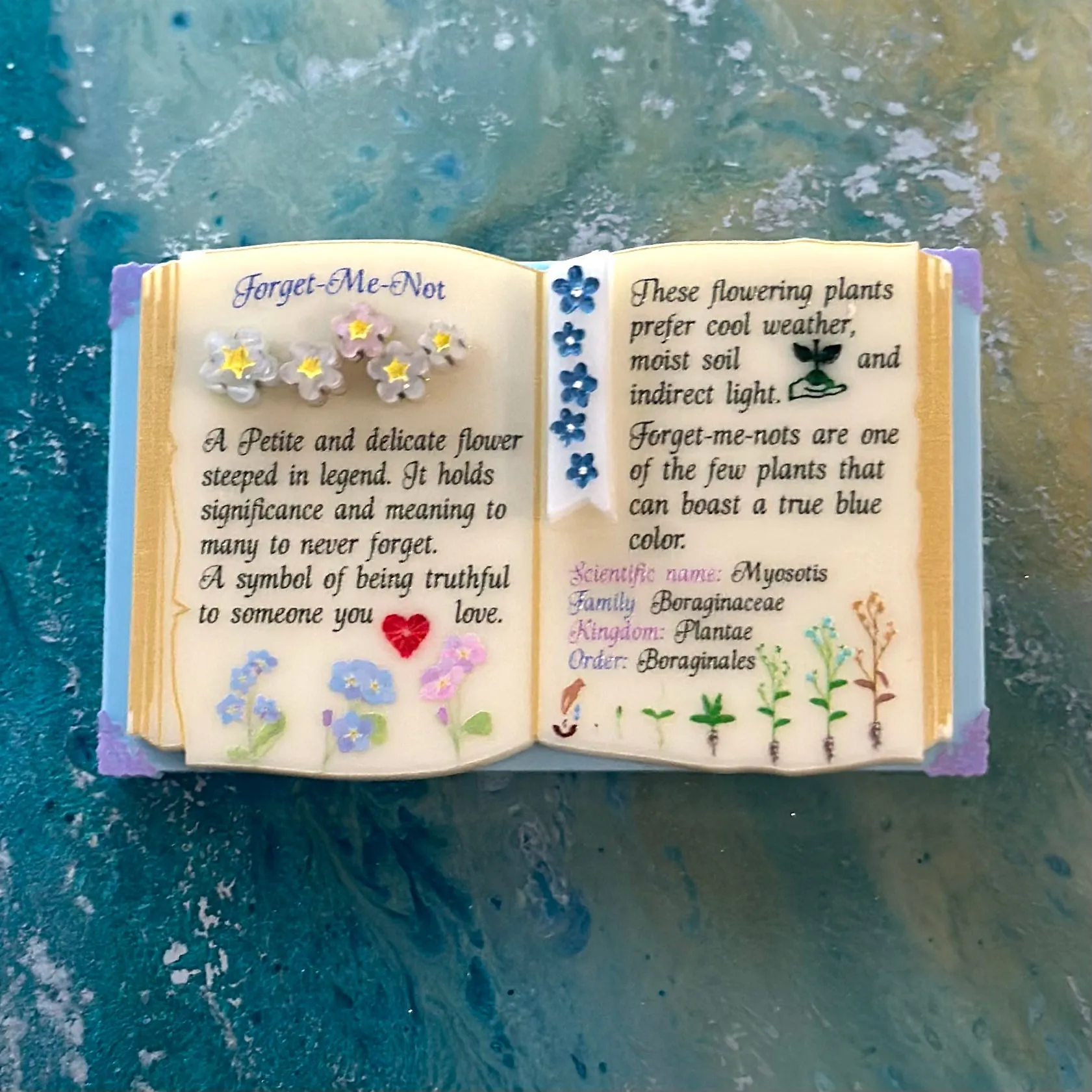 Forget-Me-Not instruction book - Brooch - Set of 4