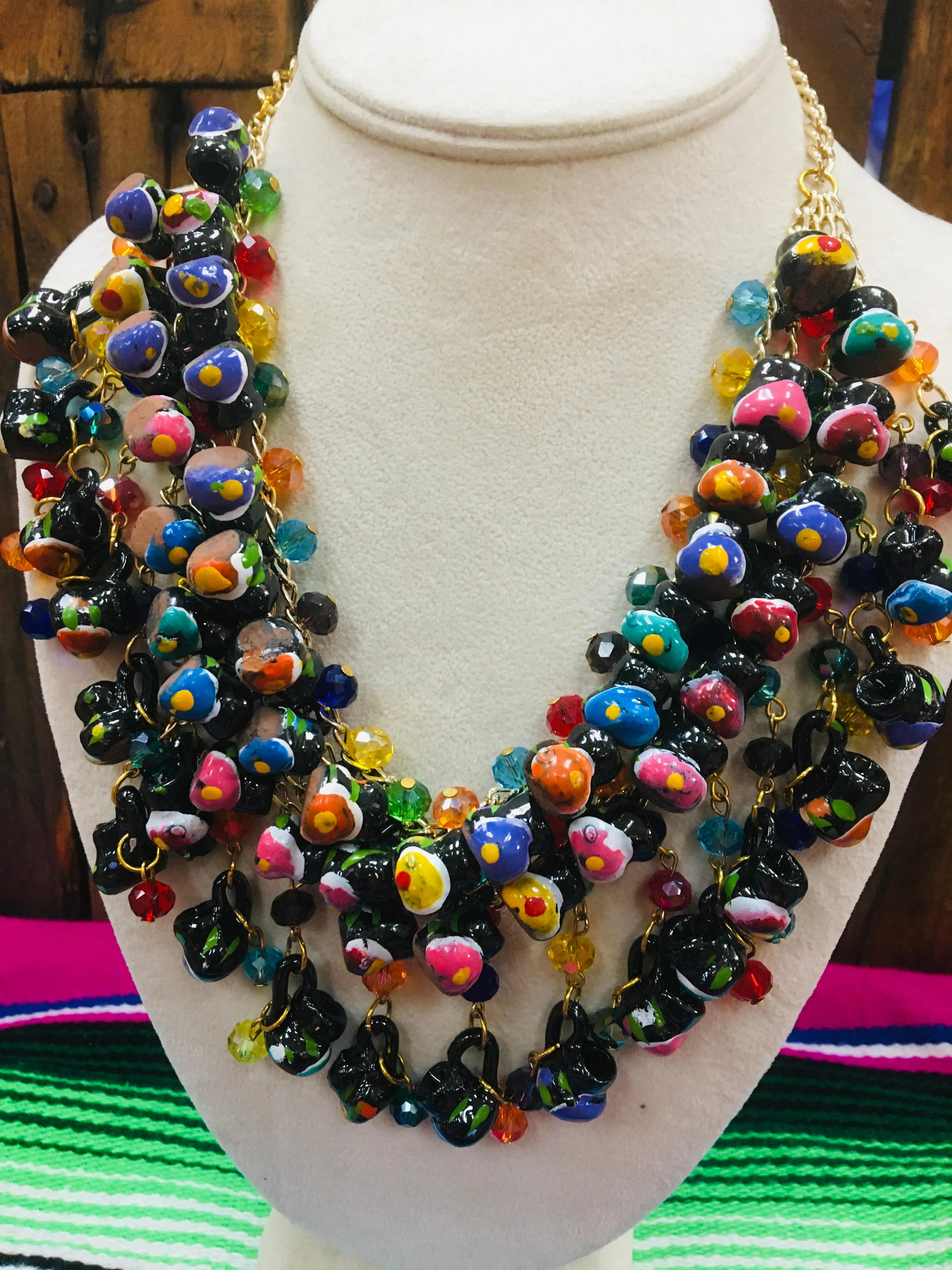 Jarritos Black/Multicolor Necklace & Earrings