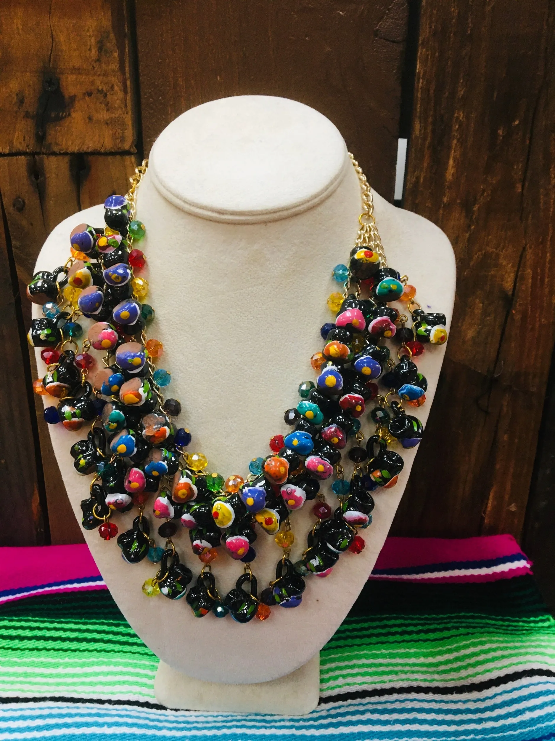 Jarritos Black/Multicolor Necklace & Earrings