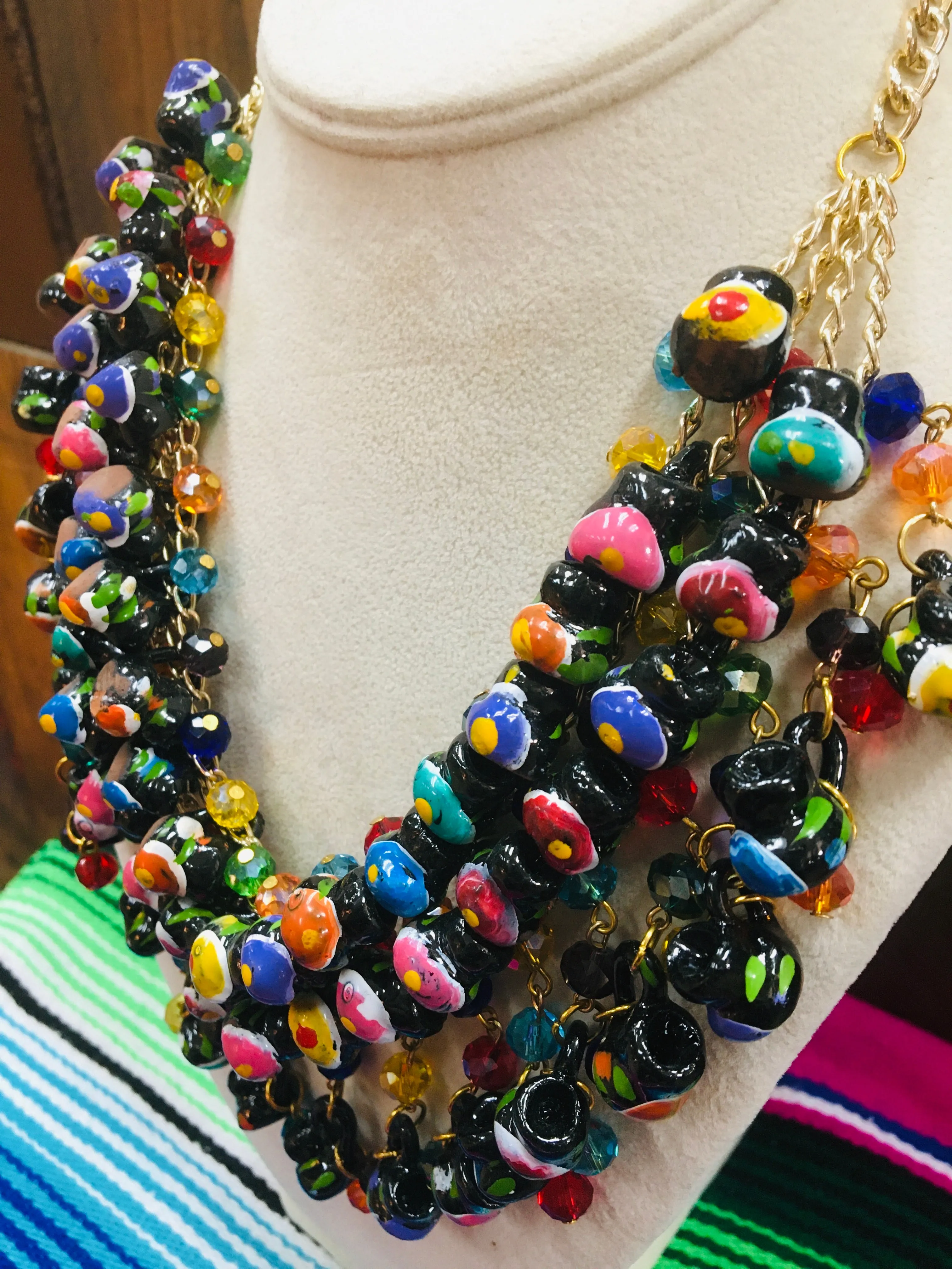 Jarritos Black/Multicolor Necklace & Earrings