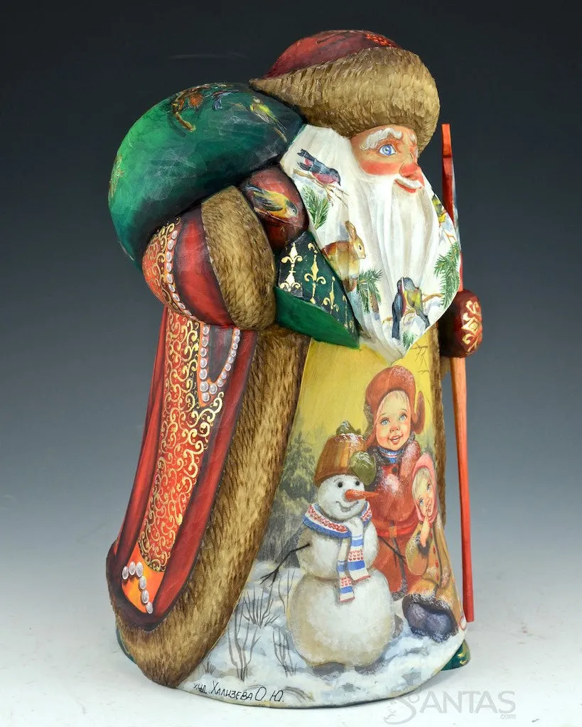 Love of Nature Russian Santa with Children and Animals