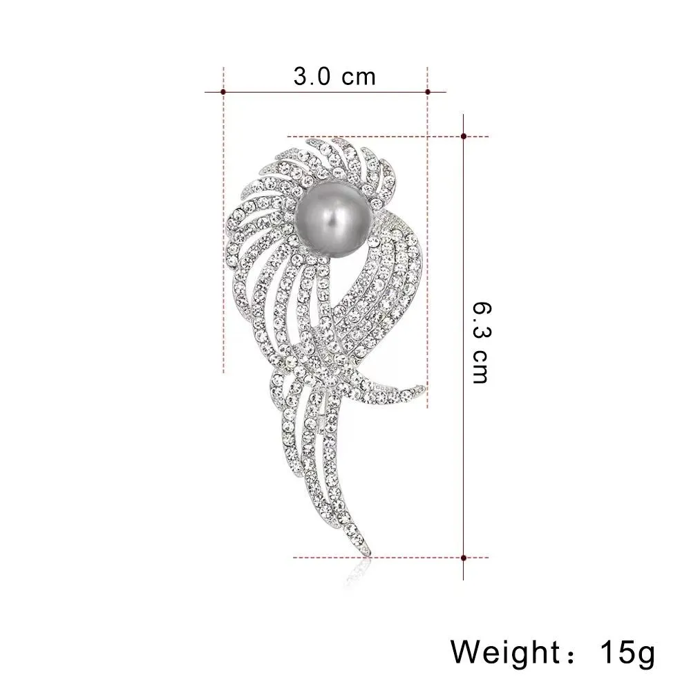 Luxury Designer Flower Brooch Women Rhinestones Pearl Brooch For Female Valentine's Day Gift