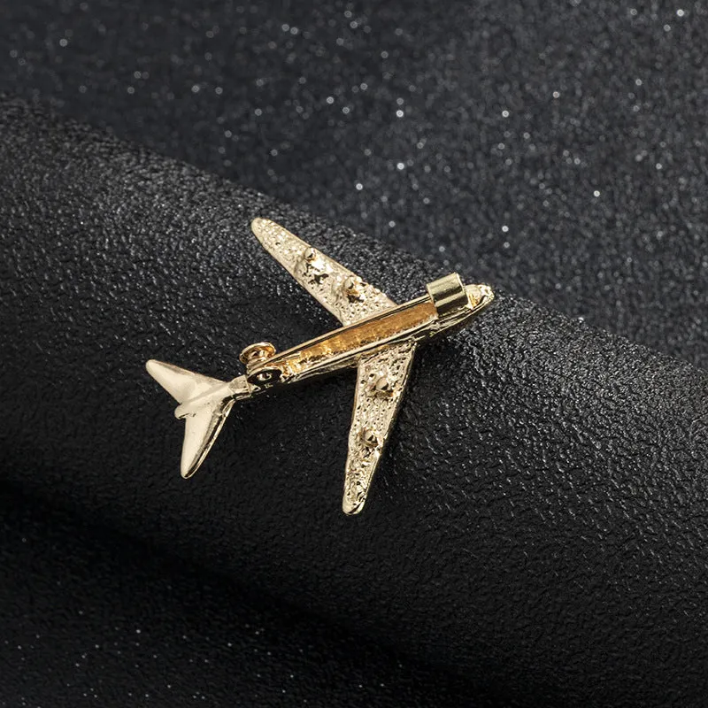 Men's Airplane Brooch Collar Pin