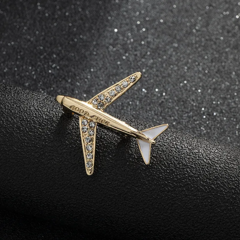 Men's Airplane Brooch Collar Pin