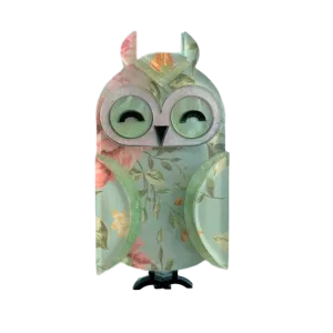 Minty the long eared owl - Brooch - (slimline)