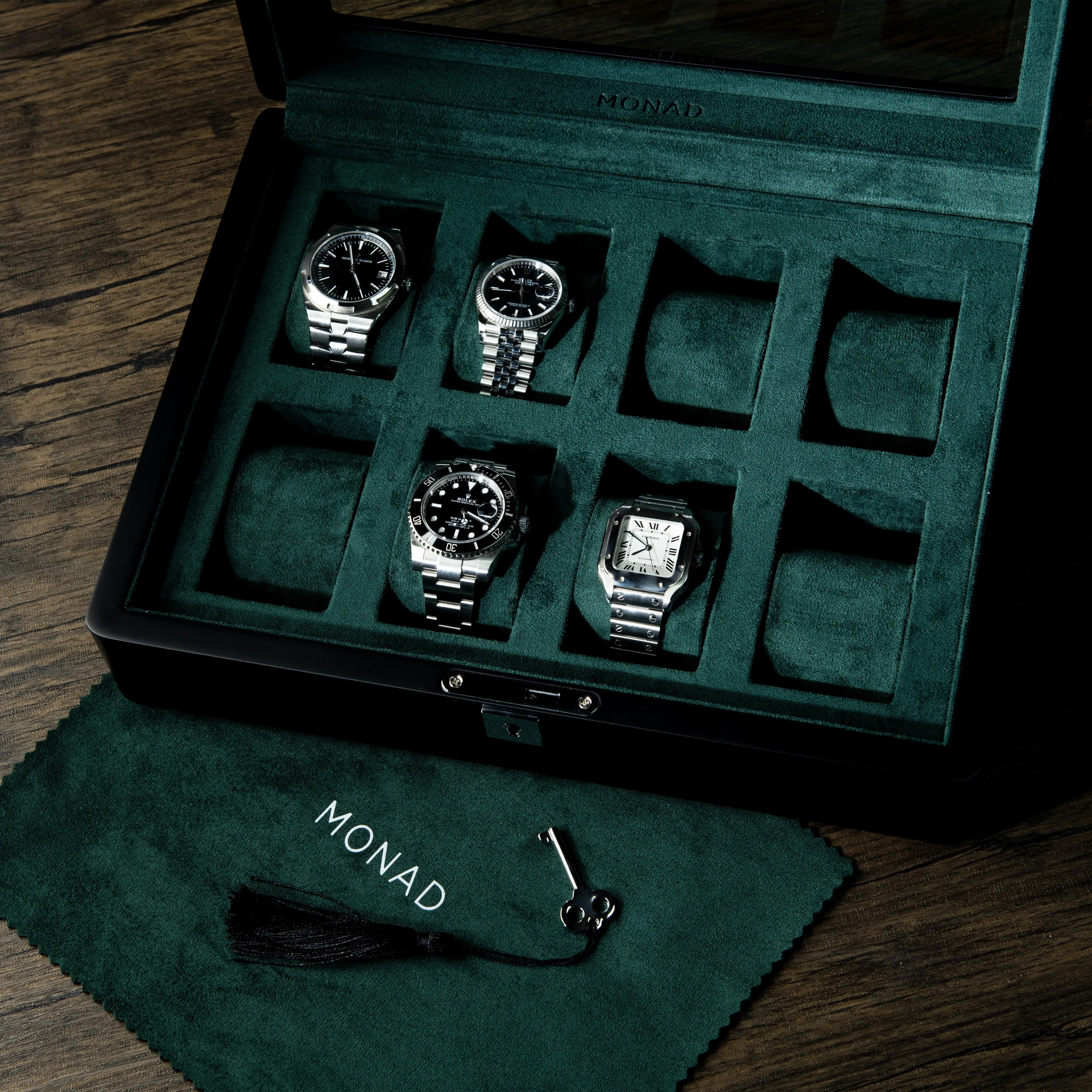 Monad Legacy Black Watch Box in Green (8 Slots) - PREORDER