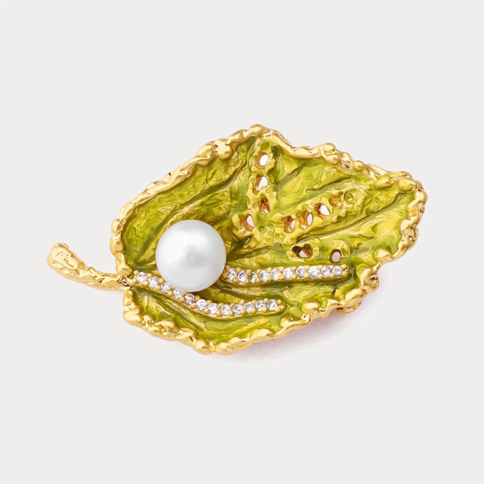 Mulberry Leaf Brooch