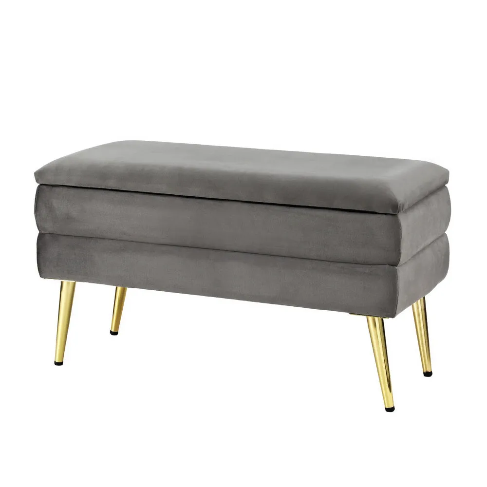 Ottoman Storage Velvet Grey