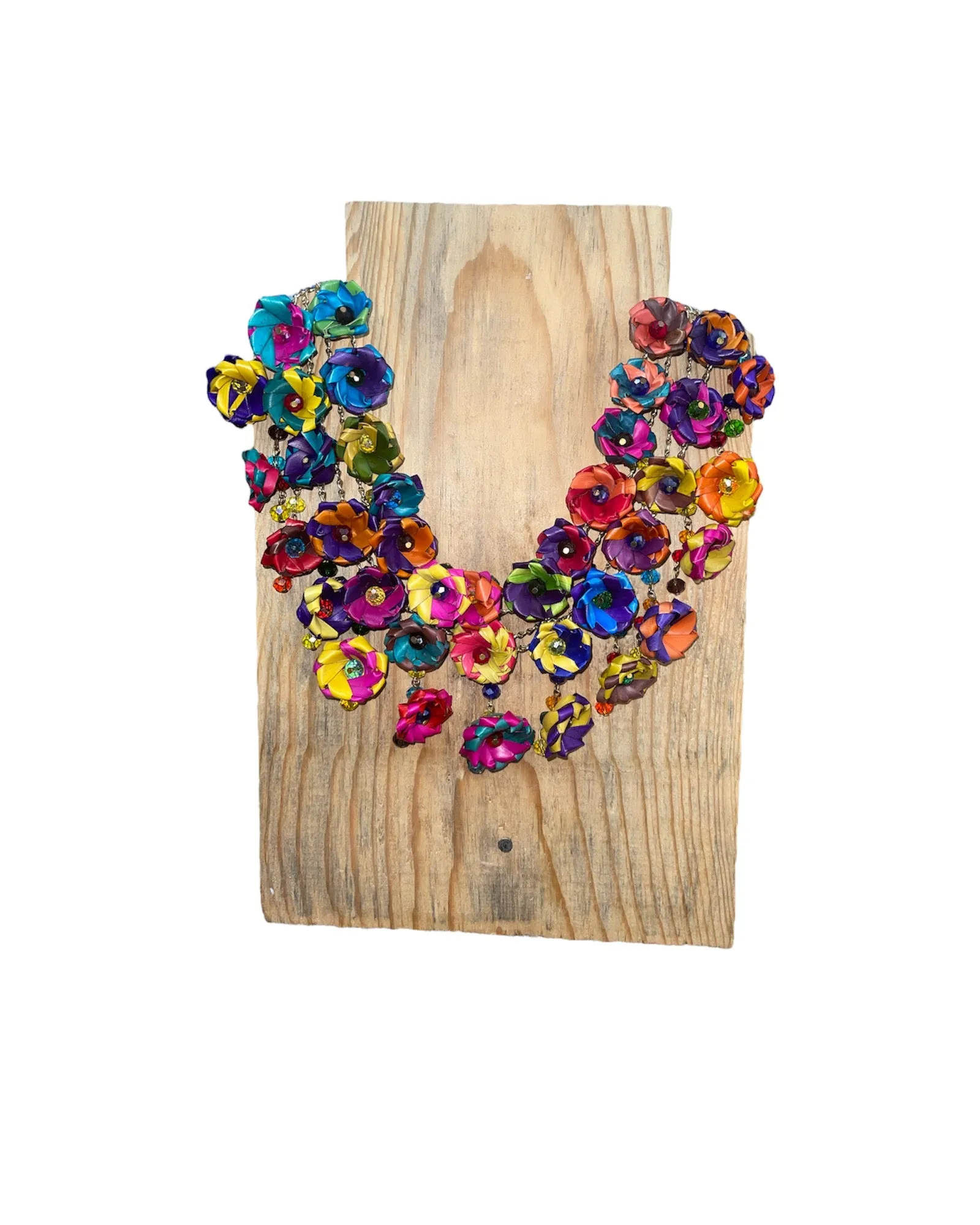 Palm Leaf Floral Multicolor Necklace