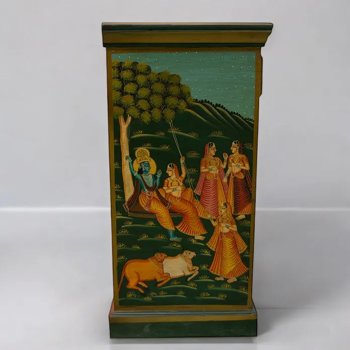 Rajasthani Painting Solid Wood Sideboard