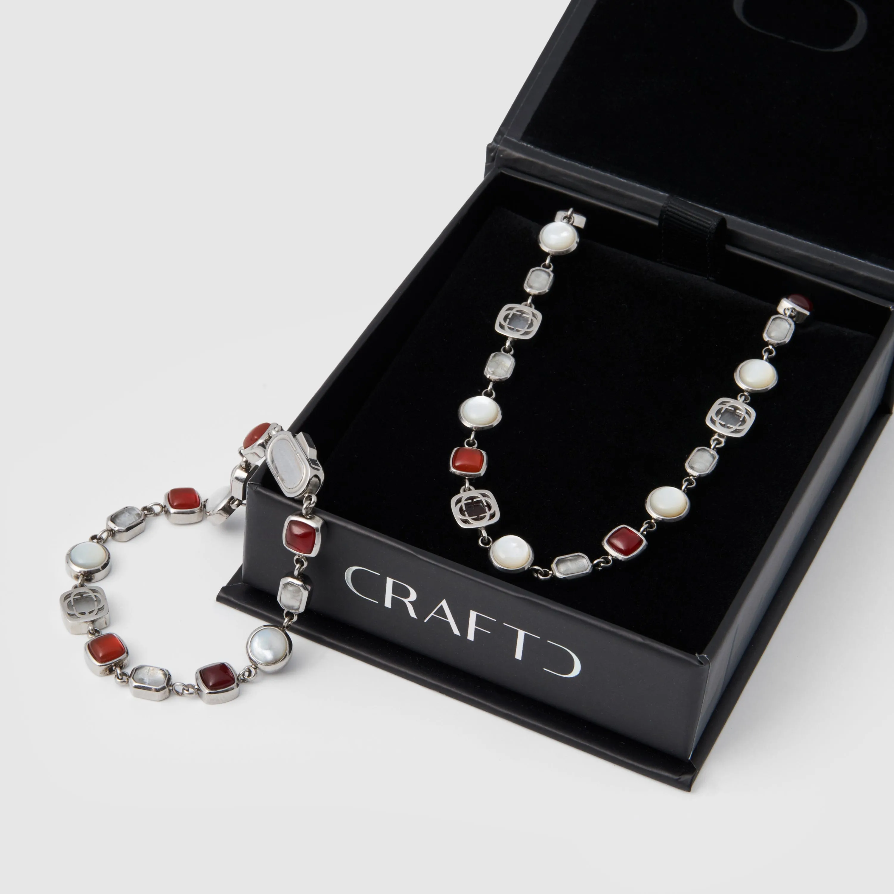 Red Crystal Gemstone Set (Silver)