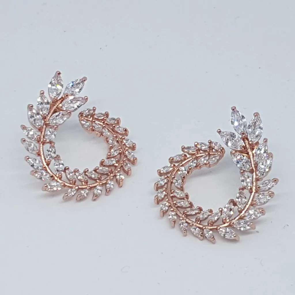 ROSA Crystal Earrings (18K Rose Gold, 18k Gold & Silver)