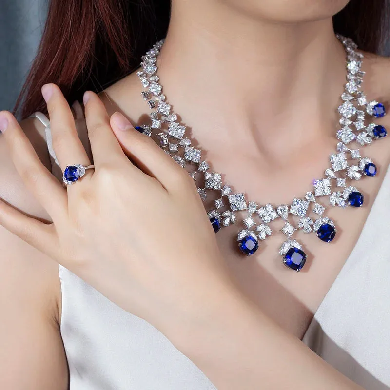 Sapphire Symphony Jewelry Set