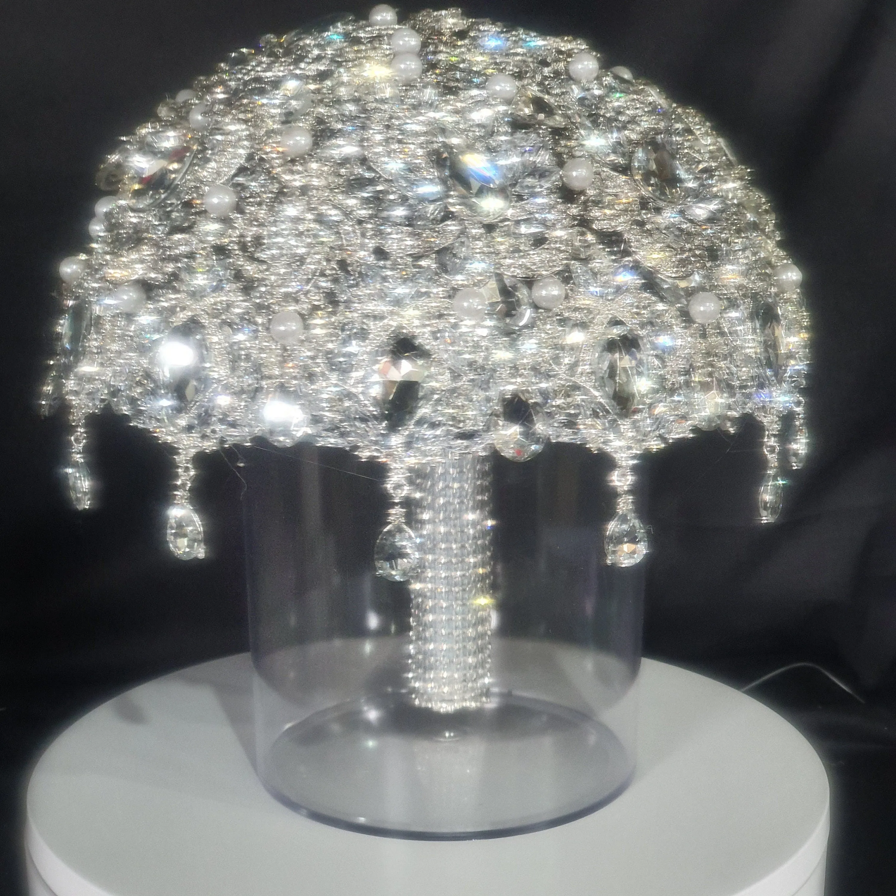 Silver wedding bouquet. Crystal bridal bouquet. Brooch bouquet. Full jeweled bouquet. Jewel bouquet by Crystal wedding uk