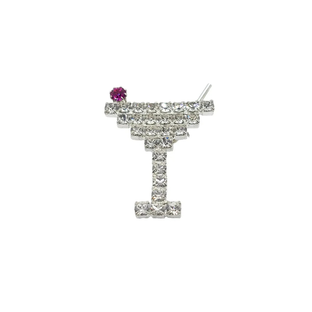 Swarovski Crystals Martini Glass Brooch