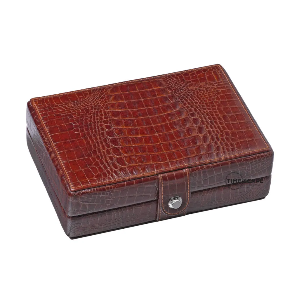 UNDERWOOD (LONDON) - 48-Unit Croco Cufflinks Box | UN224/CBRW